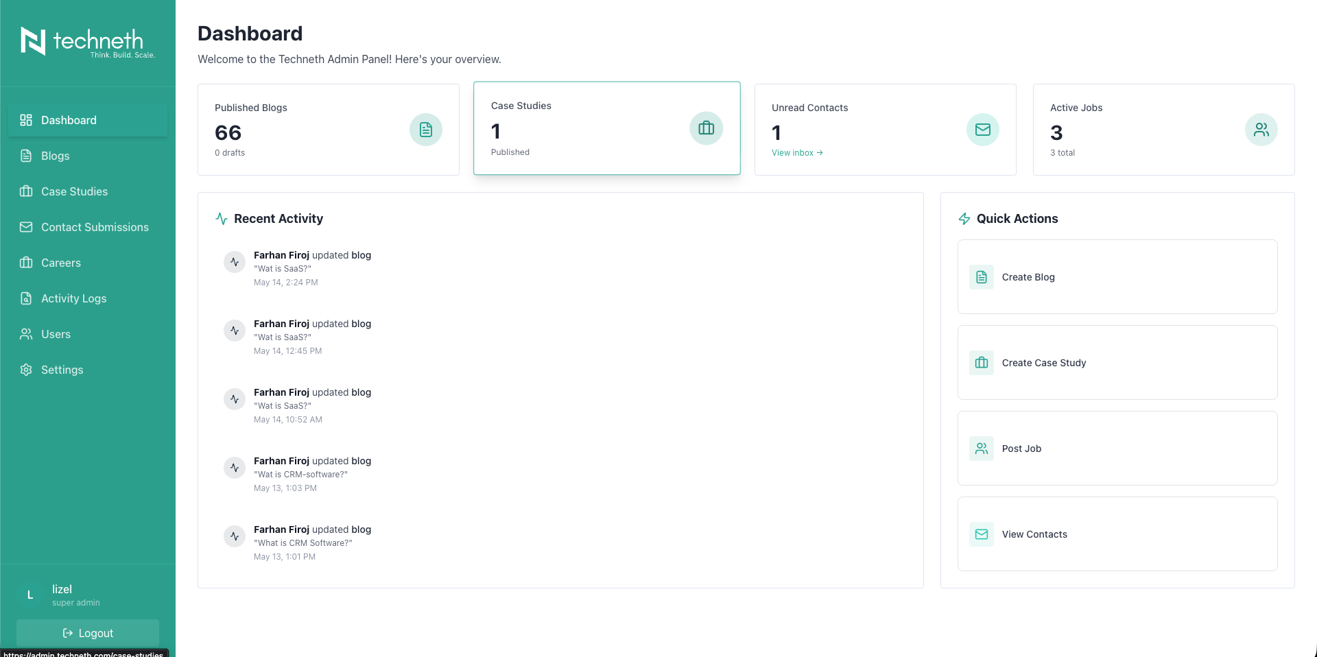 Techneth Website Backend